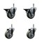 Service Caster 3.5'' Gray Poly Wheel Swivel 7/16'' Grip Ring Stem Caster Set 2 Brakes, 4PK SCC-GR20S3514-PPUB-PLB-716138-2-S-2 - alternate 1